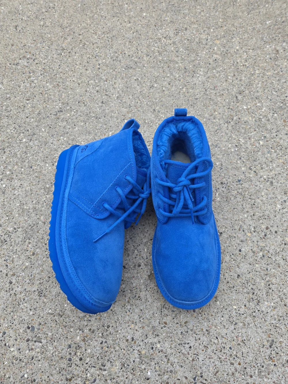 UGG Suede Lace-Up Boots in Bright Blue Big Girls 5
